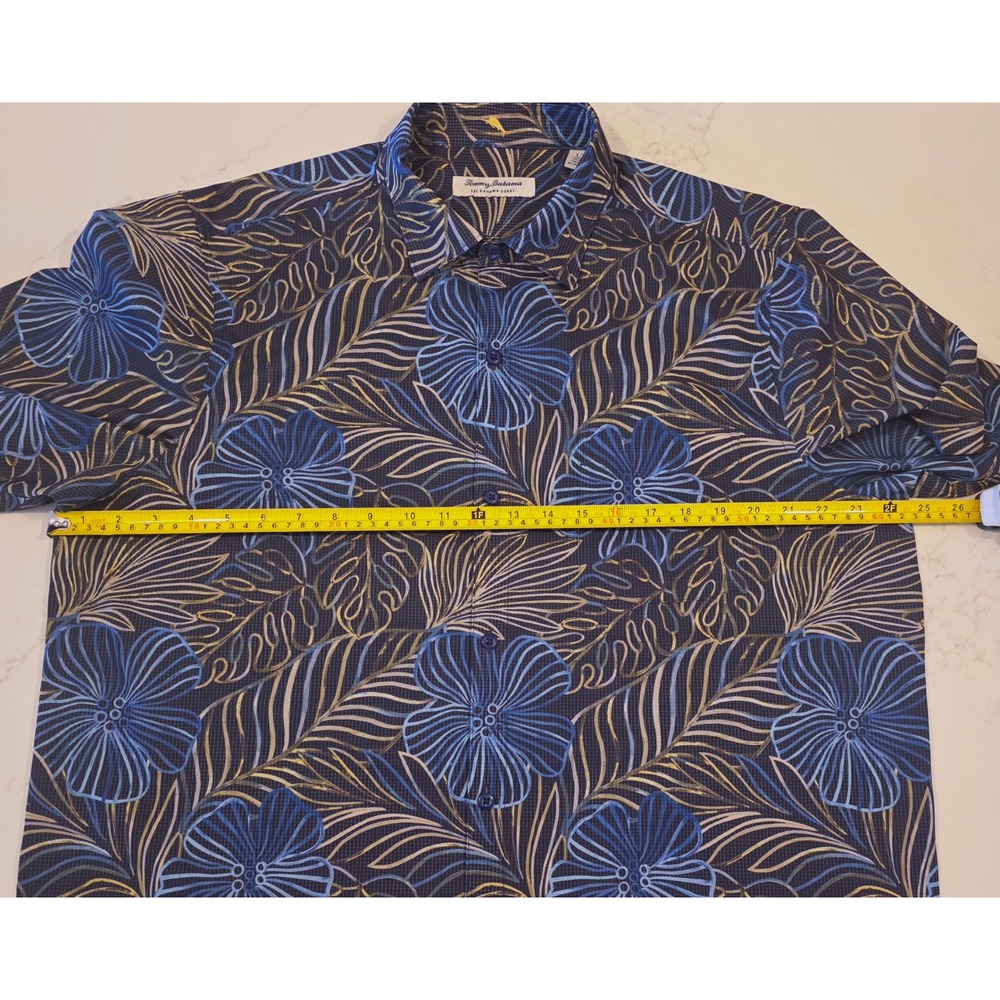 Tommy Bahama The Bahama Coast Mens Large Blue Floral Performance Shirt ST326005 - Picture 6 of 11